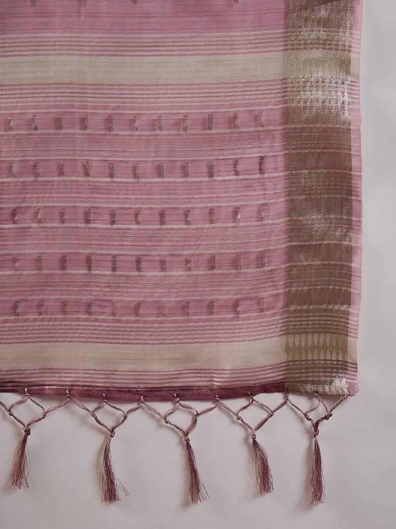magenta Khadi Organza Jacquard Saree 
