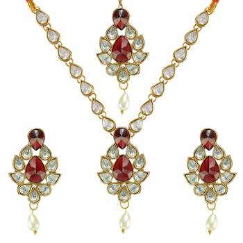 Ethnic Indian Bollywood Fashion Jewelry Set Stone Necklace Set 1