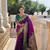Wine soft paithani silk blend meenakari weaving saree with unstitched blouse