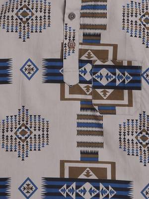 Brown cotton half sleeves abstract printed mandarin collar style short kurta 4