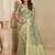 Sea green weaving silk blend saree