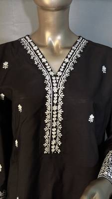 black embroidered kurta set 4