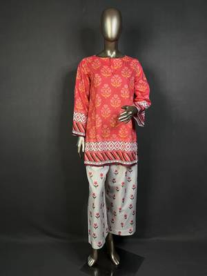 pink printed kurta set 1