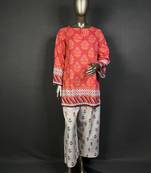 pink printed kurta set