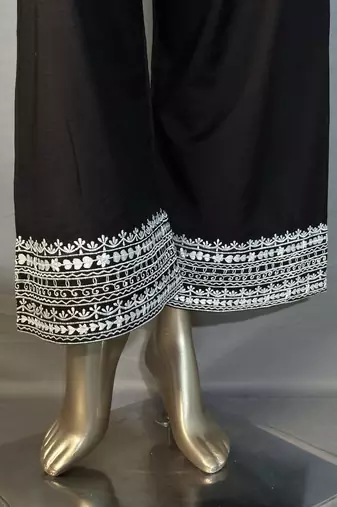 black embroidered kurta set