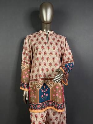 cream printed kurta set 3