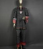 Black bandhani printed kurta set