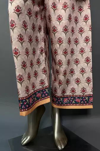 cream printed kurta set