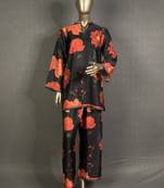 black printed kurta set