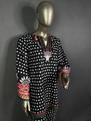 Black bandhani printed kurta set 5