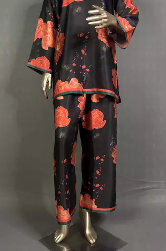 black printed kurta set
