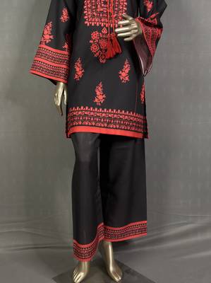 Black mumtaz oversized printed kurta set 3