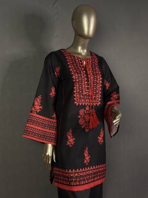 Black mumtaz oversized printed kurta set 4
