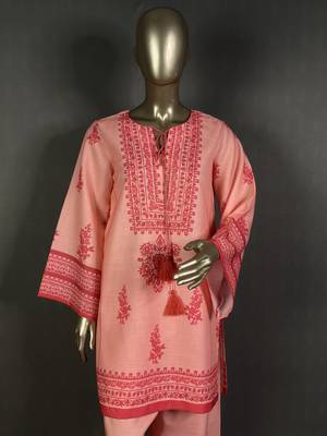 Salmon pink mumtaz oversized printed kurta set 1