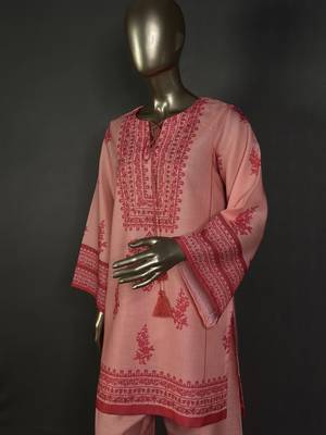 Salmon pink mumtaz oversized printed kurta set 2
