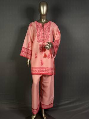 Salmon pink mumtaz oversized printed kurta set 3