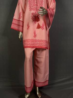 Salmon pink mumtaz oversized printed kurta set 4