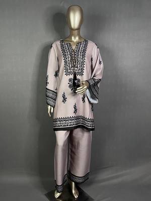 Beige mumtaz oversized printed kurta set 1