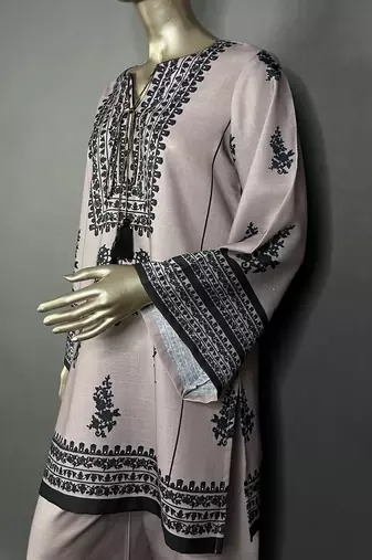 Beige mumtaz oversized printed kurta set