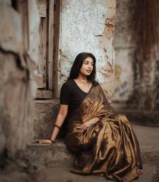 Aakar Swarnika | Gold Handloom Tissue Saree