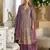 Purple embroidered georgette palazzo style salwar suit