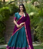 Rama Poly Cotton South Indian Style Lehenga Choli Set
