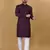 Wine chikankari rayon straight kurta for men