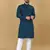Teal Blue chikankari poly rayon straight kurta for men