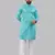 Aqua blue embroidery silk kurta for men