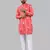 Pink embroidery silk kurta for men