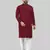 Maroon jecquard polyster kurta for men