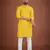 Yellow chikankari rayon straight kurta for men