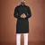 Black chikankari rayon straight kurta for men