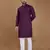 Purple chikankari rayon straight kurta for men