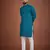 Teal chikankari rayon straight kurta for men