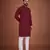 Maroon chikankari rayon straight kurta for men