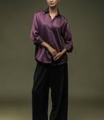 Wine satin shirt