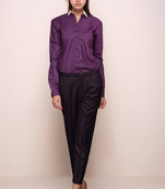 Purple pleated shirt