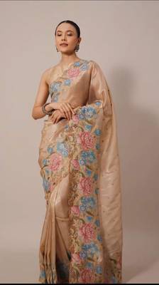 Beige Jimmy Choo Organza Saree 1