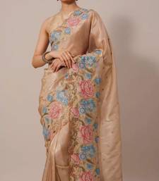 Beige Jimmy Choo Organza Saree