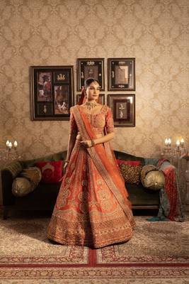 Orange Bridal Lehenga choli 1