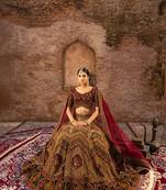 maroon Silk Bridal Lehenga with Zardozi Embroidery