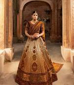 white Zardozi Bridal lehenga with Ombre Effect