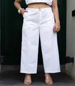 White  cotton  formal pants