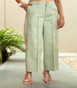 Pista green  cotton  formal pants