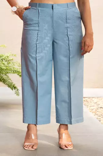 Light blue  cotton  formal pants