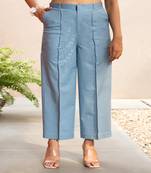 Light blue  cotton  formal pants