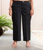 Black  cotton  formal pants