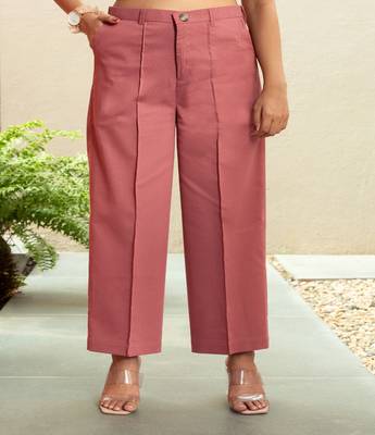 Mauve  cotton  formal pants 1