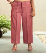 Mauve  cotton  formal pants